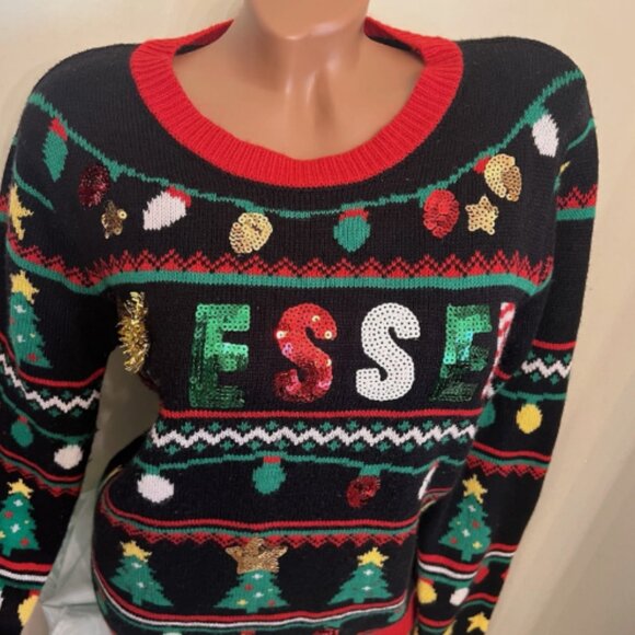 Blessed Christmas Sweater. Missy Large, Juniors XXL. Embellished. Acrylic. B26 - Picture 2 of 4
